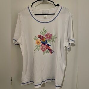 Alfred Dunner White Top with Blue Accents